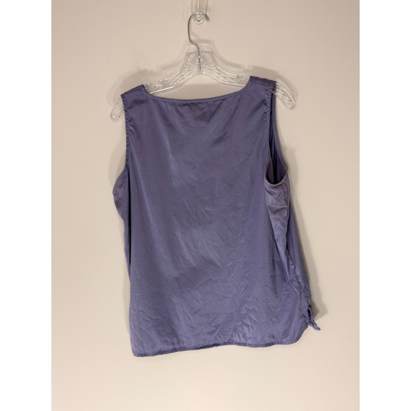 Eileen Fisher Tank Top Purple Silk Sleeveless Basic Scoop Neck Minimalist 1X - Picture 10 of 10